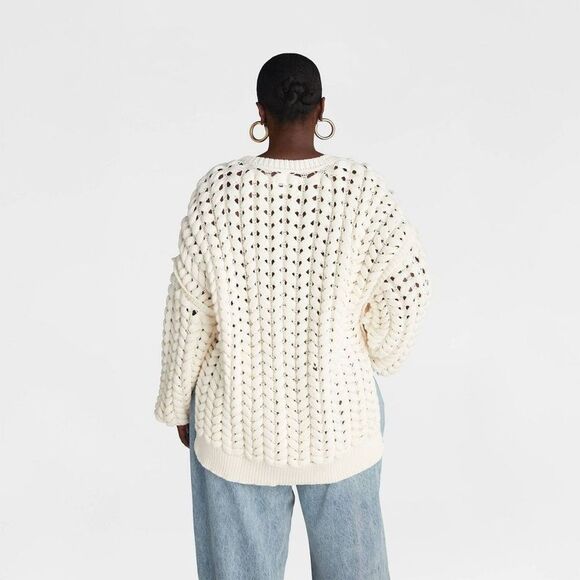 KBB by Kahlana -  Women's Pullover Sweater 'The Chunk Cream - Picture 2 of 3